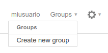 Menú "Groups" (grupos)